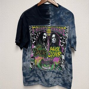 Alice Cooper x Rob Zombie Freaks Parade Tour 2024 Tie Dye Graphic Concert Large